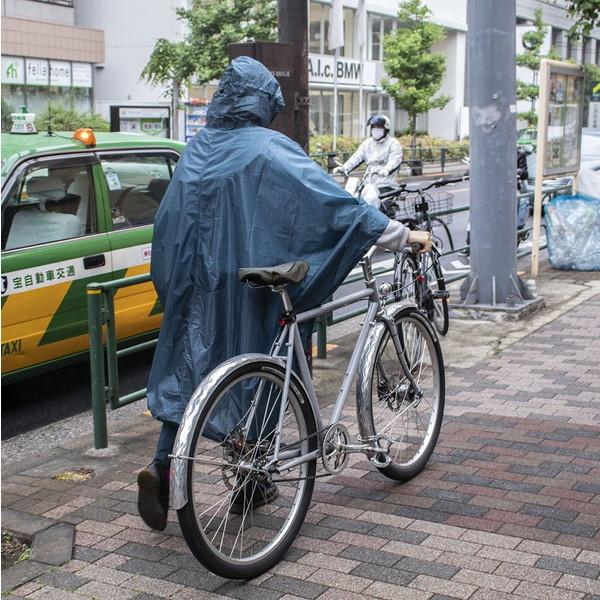 FAIRWEATHER パッカブルレインポンチョ　Lサイズ/ネイビー　美品 FAIRWEATHER* packable rain poncho (navy) - BLUE LUG ONLINE STORE