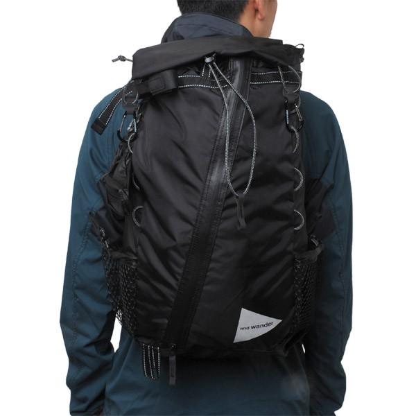 アンドワンダー and wander バックパック 30L backpack black ブラック アウトドア ザック リュック | 