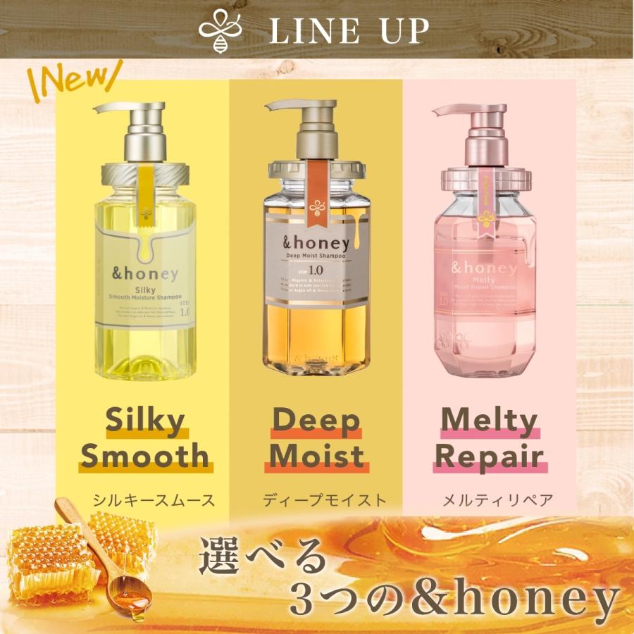 祝日 honeyシルキースムースモイスチャーシャンプーヘアトリートメント詰替セット