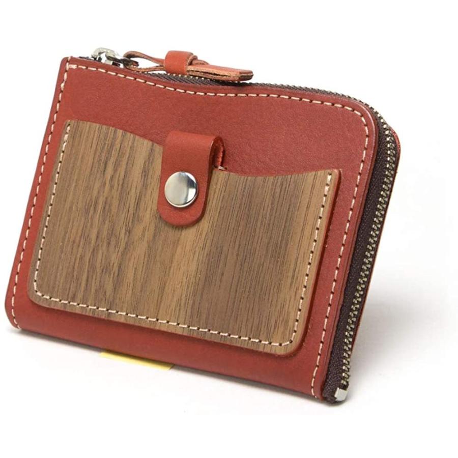 【メーカー包装済】 財布 wallet Compact 小さい レンガ 日本製 レザー ウッド 天然木 本革 レディース メンズ その他財布