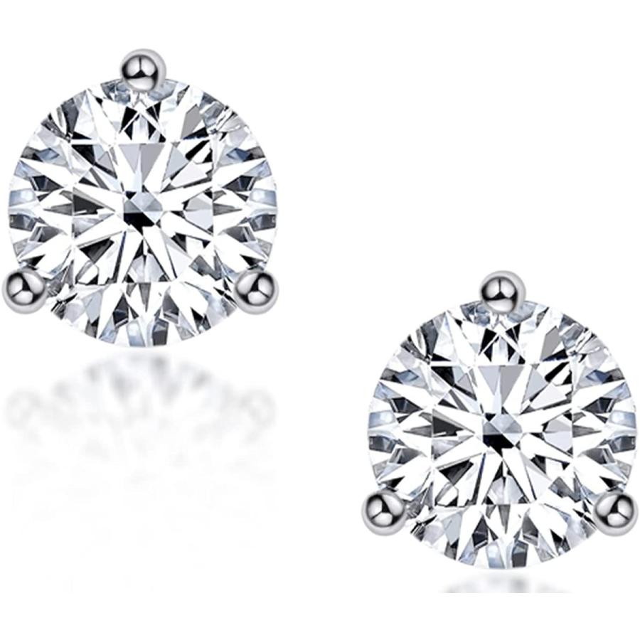 ピアスメンズレディース人気925スターリングシルバーラウンドカットキュービックジルコニア1カラットのピアスユニセックス 充実の品