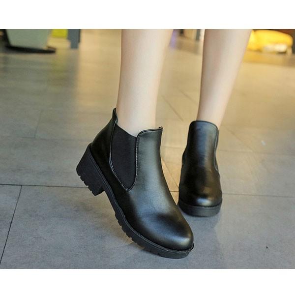 送料無料 サイドゴアブーツ レディース ショートブーツ ショート丈ブーツ  レインブーツ レインショートブーツ 靴 シューズ 黒 ブラック | ブランド登録なし | 02