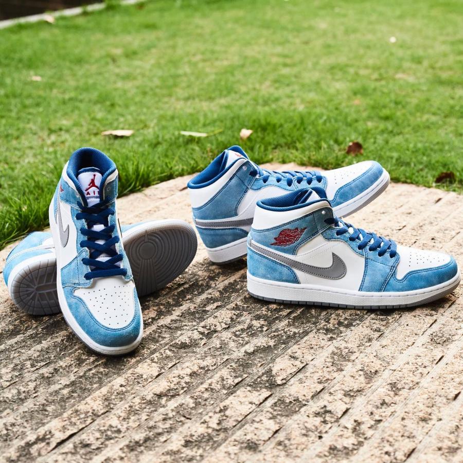 GS エアジョーダン1 ミッド ホワイト ユニバーシティーブルー Nike GS Air Jordan Mid White University  Blue 正規品 全国送料無料 :DR6235-401:Victoria SNKRS 通販 