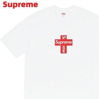 送料込 supreme クロスボックスロゴ Tee ホワイト Mサイズ-