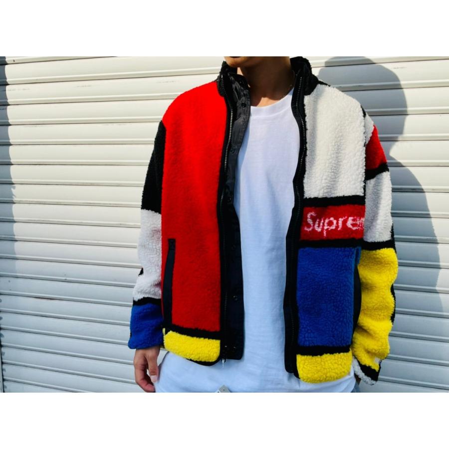 シュプリーム Supreme Reversible Colorblocked Fleece Jacket Red 