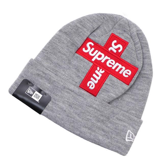 Supreme New Era Cross Box Logo Beanie Grey シュプリーム ニューエラ クロス ボックス ロゴ ビーニー  グレー 正規品 全国送料無料