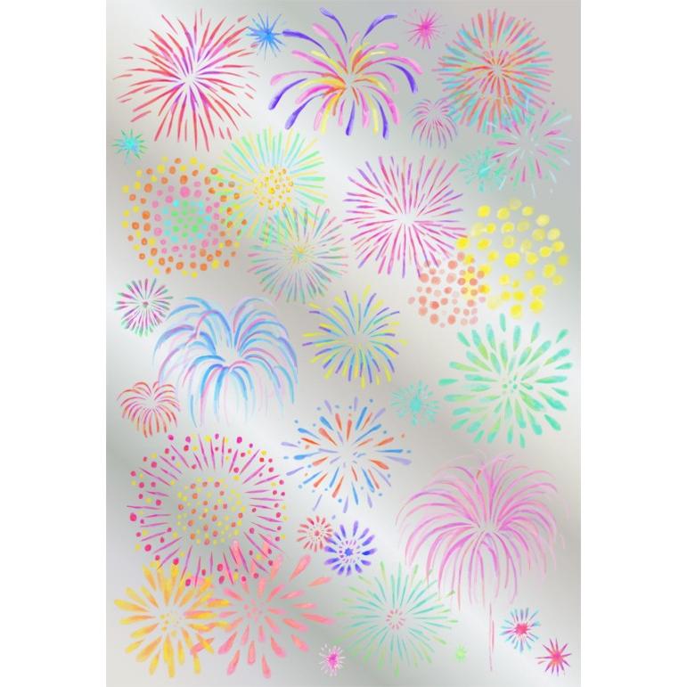 ポーセラーツ 転写紙 和柄 花火 訳あり 選択可 Hanabi ガラス用