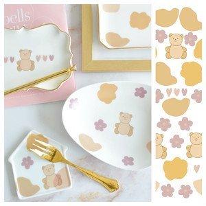 ポーセラーツ デザイナーズ 転写紙 イラスト 手書き くま 花 ハート くすみカラー かわいい Latte Bear 10 Lb Sh Victoria Design 通販 Yahoo ショッピング