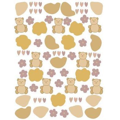 ポーセラーツ デザイナーズ 転写紙 イラスト 手書き くま 花 ハート くすみカラー かわいい Latte Bear 10 Lb Sh Victoria Design 通販 Yahoo ショッピング