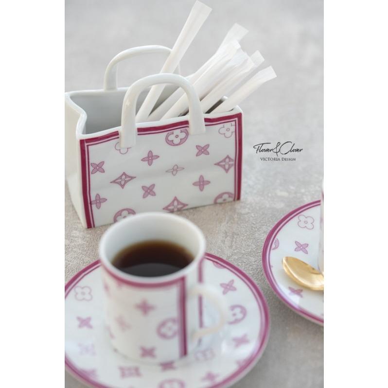 ポーセラーツ 白磁 インテリア ショッピングバッグ (横型) 北欧風