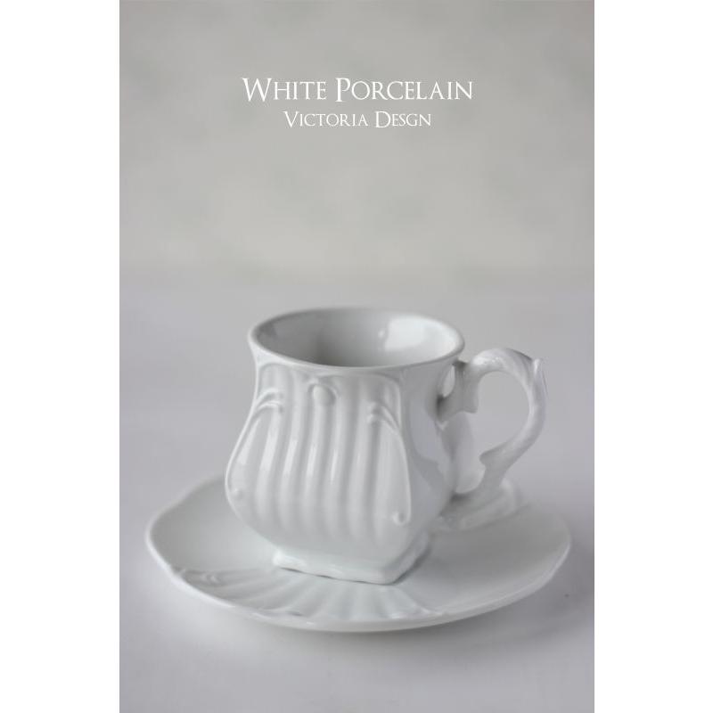 ポーセラーツ 白磁 食器 モナ (カップ&ソーサー) 北欧風 : VICTORIA