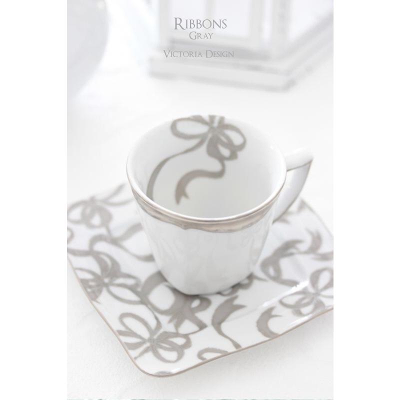 ポーセラーツ 白磁 食器 フリルスクエアカップ&ソーサー 北欧風