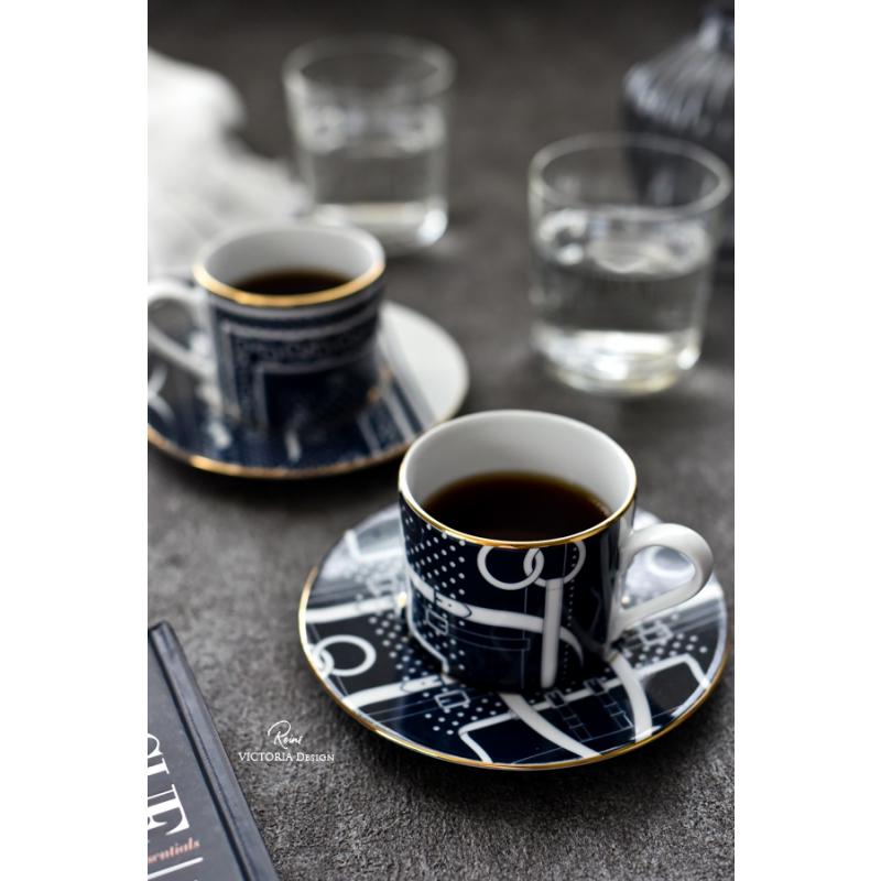 ポーセラーツ 白磁 食器 ゴールドラインシンプルカップ&ソーサー 北欧