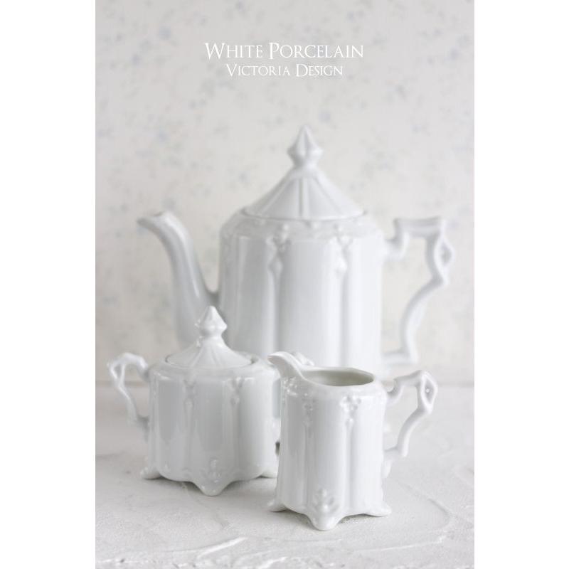 ポーセラーツ 白磁 ティーセット ヴェルサイユ (ポット、クリーマー