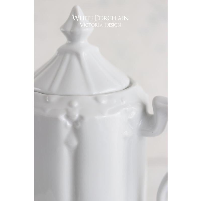 ポーセラーツ 白磁 ティーセット ヴェルサイユ (ポット、クリーマー