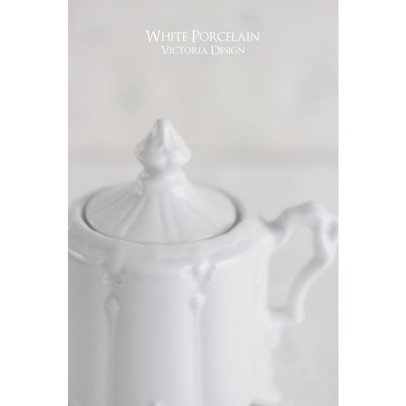 ポーセラーツ 白磁 ティーセット ヴェルサイユ (ポット、クリーマー