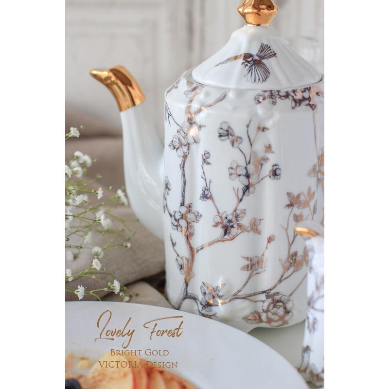 ポーセラーツ 白磁 ティーセット ヴェルサイユ (ポット、クリーマー