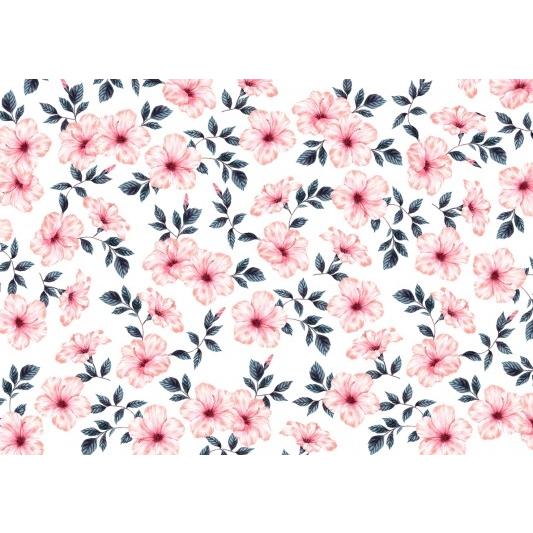 ポーセラーツ 転写紙 花柄 PINK HIBISCUS (ピンクハイビスカス