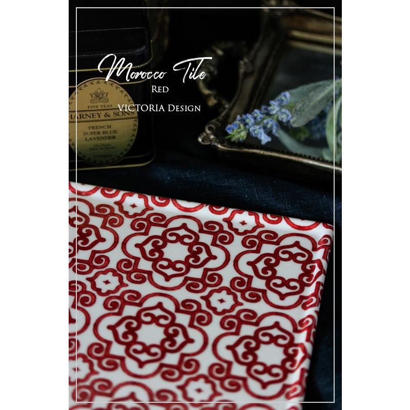 ポーセラーツ 転写紙 模様 MOROCCO TILE (モロッカンタイル・レッド