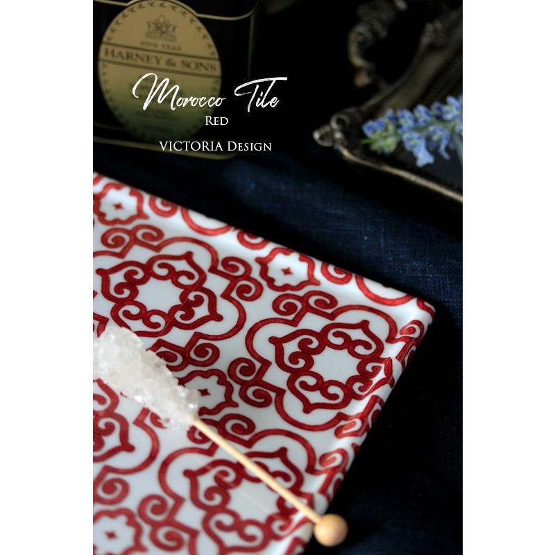 ポーセラーツ 転写紙 模様 MOROCCO TILE (モロッカンタイル・レッド