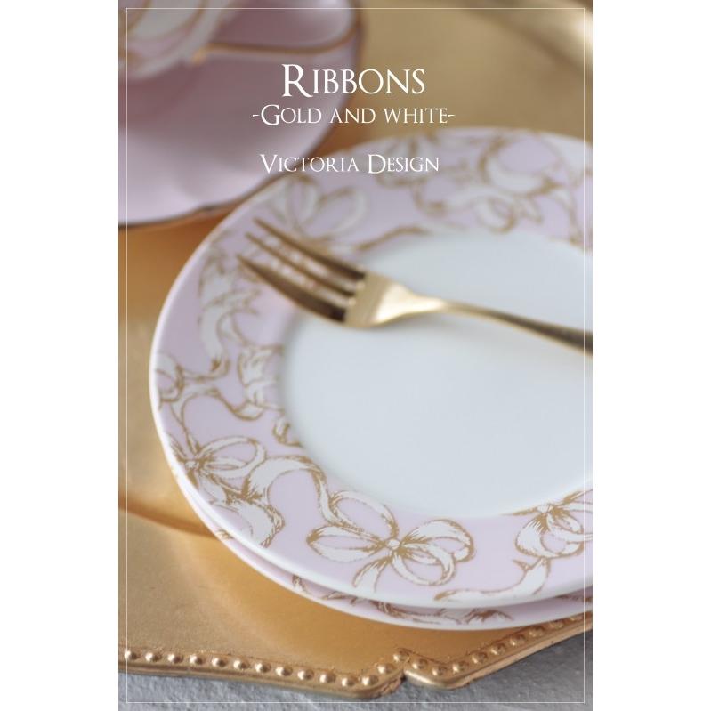 ポーセラーツ 転写紙 模様 RIBBONS (リボン・ゴールド&ホワイト ポーセラーツ 転写紙 模様 RIBBONS (リボン・ゴールド&ホワイト