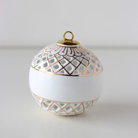 ポーセラーツ 白磁 ワンポイント オーナメント (ゴールドバブル) 北欧