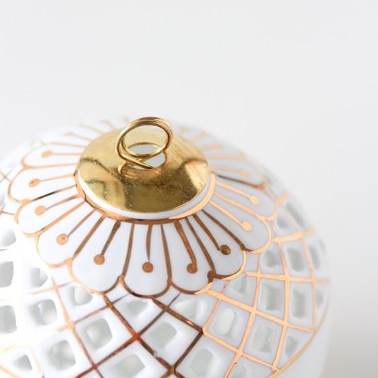 ポーセラーツ 白磁 ワンポイント オーナメント (ゴールドバブル) 北欧
