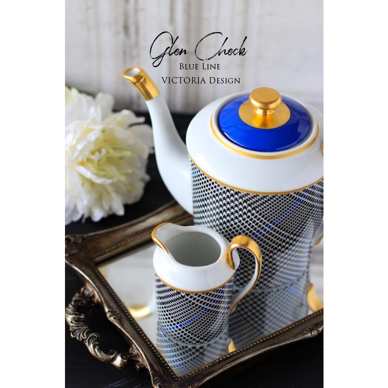 ポーセラーツ 転写紙 模様 GLEN CHECK (グレンチェック・ブルーライン