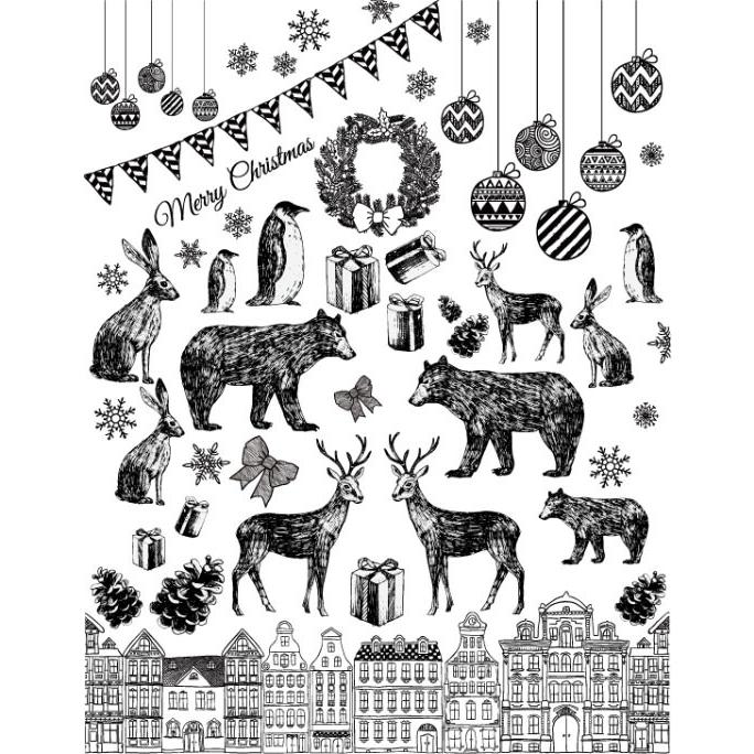 ポーセラーツ 転写紙 シーズン CHRISTMAS PARTY (クリスマスパーティー