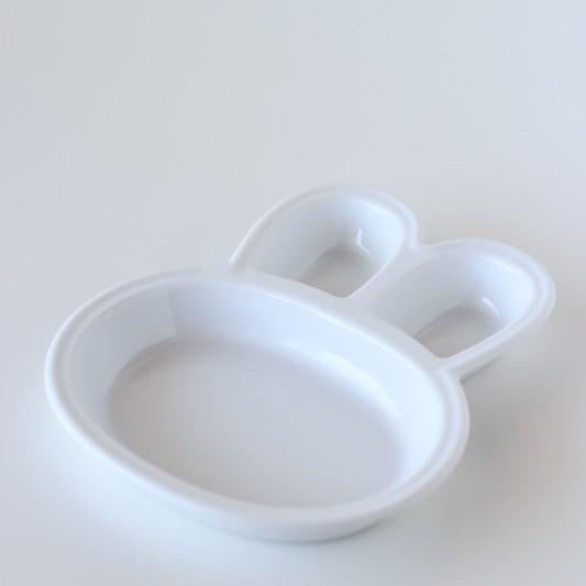 ポーセラーツ 白磁 食器 ウサギのキッズプレート 北欧風 : VICTORIA