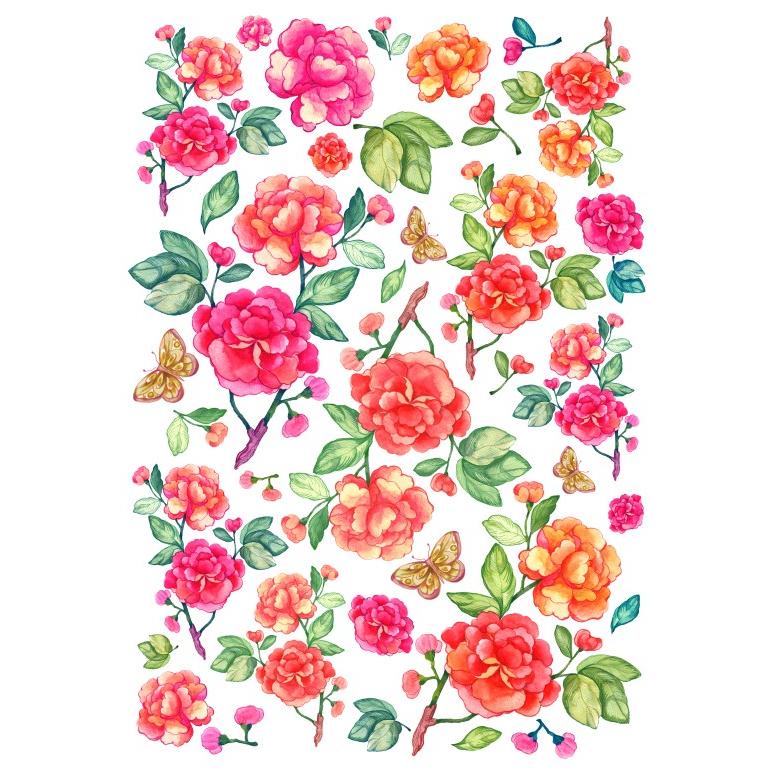 ポーセラーツ転写紙花柄12枚　ヴォーグ社他 ポーセラーツ 転写紙 花柄 VICTORIA FLOWER (ヴィクトリア