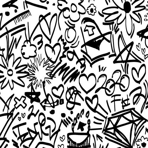 ポーセラーツ 転写紙 柄 絵 GRAFFITI(グラフィティー・ブラック