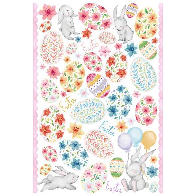 ポーセラーツ 転写紙 可愛い エッグ うさぎ HAPPY EASTER(ハッピー