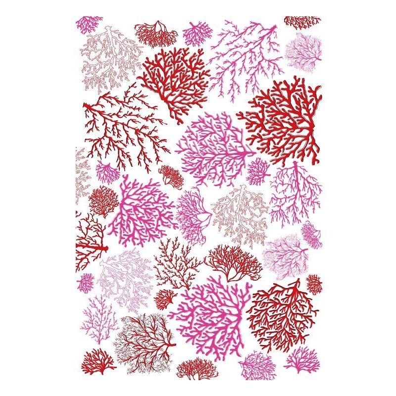 ポーセラーツ 転写紙 サンゴ 珊瑚 海 SEA CORAL シーコーラル レッド＆ピンク Red Pink  (無くなり次第終了)｜victoriadesign｜02