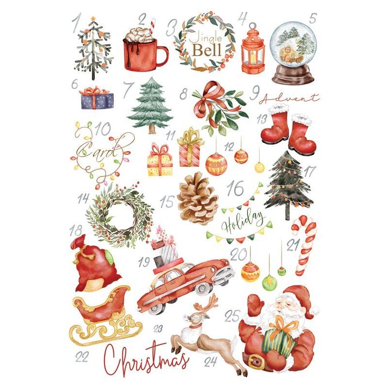 ポーセラーツ 転写紙 おしゃれ クリスマス サンタクロース ツリー