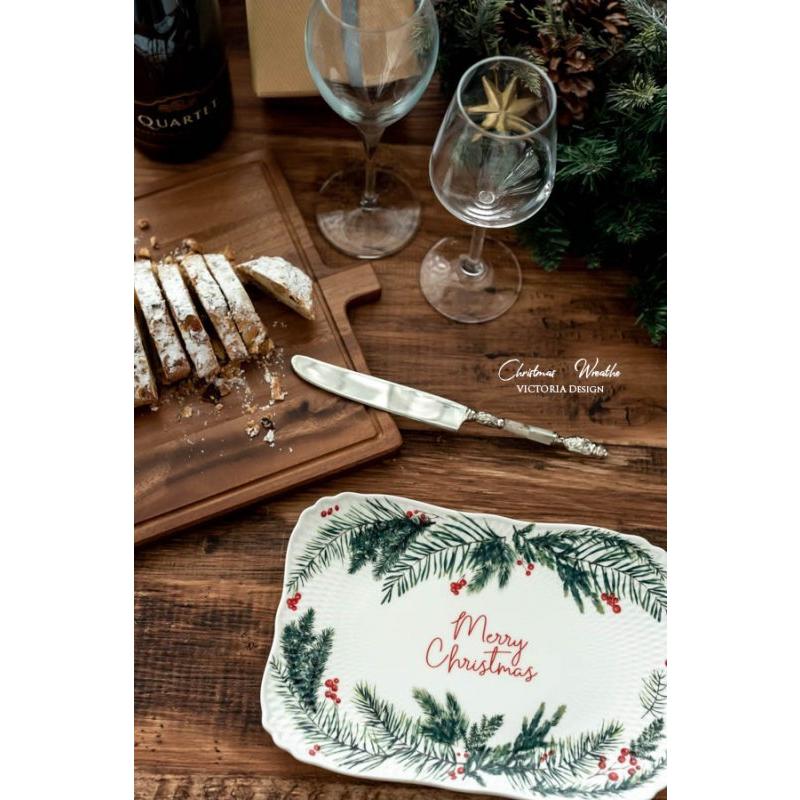 ポーセラーツ 転写紙 おしゃれ クリスマス リボン ヒイラギ CHRISTMAS