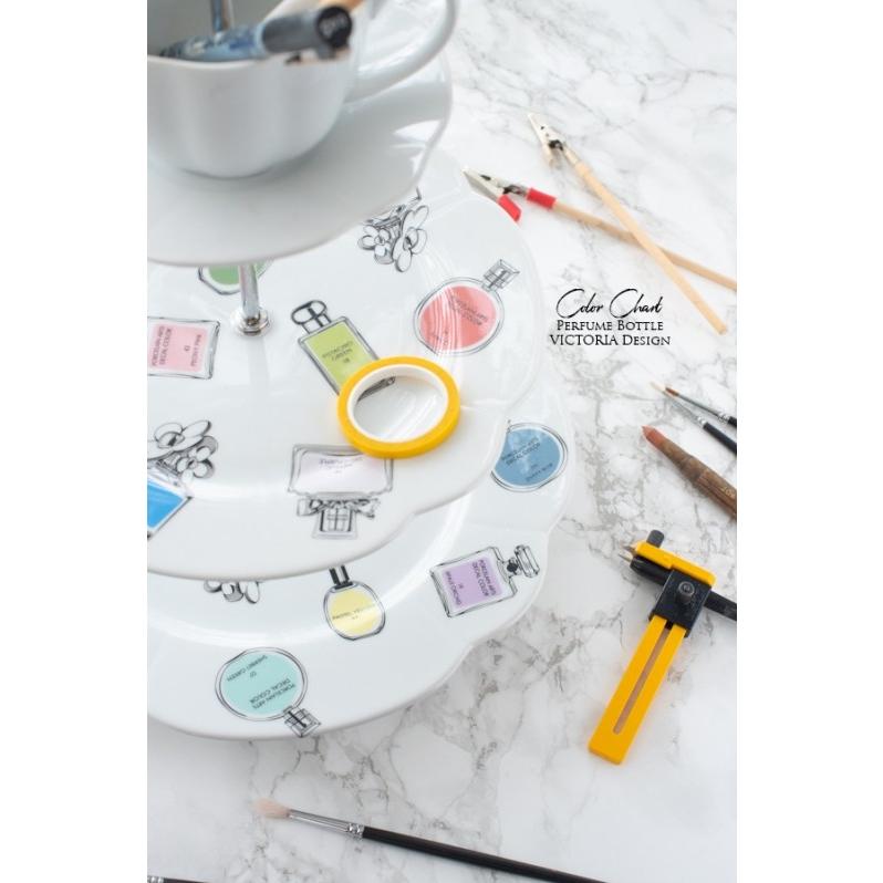 ポーセラーツ 転写紙 模様 香水 ボトル 絵 COLOR CHART PERFUME BOTTLE