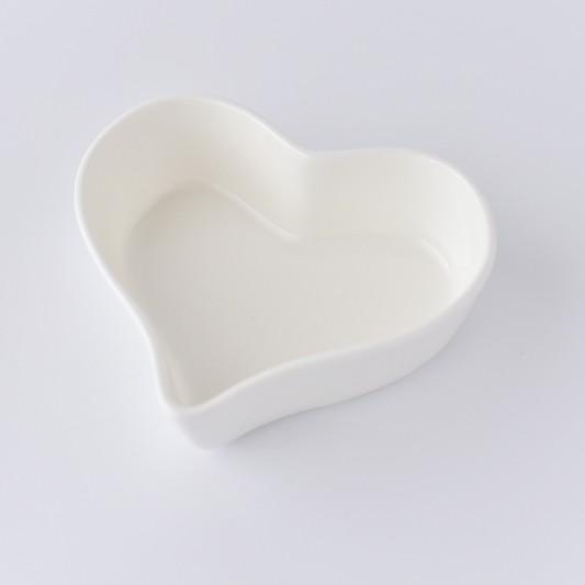 ポーセラーツ 白磁 ペット ペットフードボウル (ハート) 北欧風