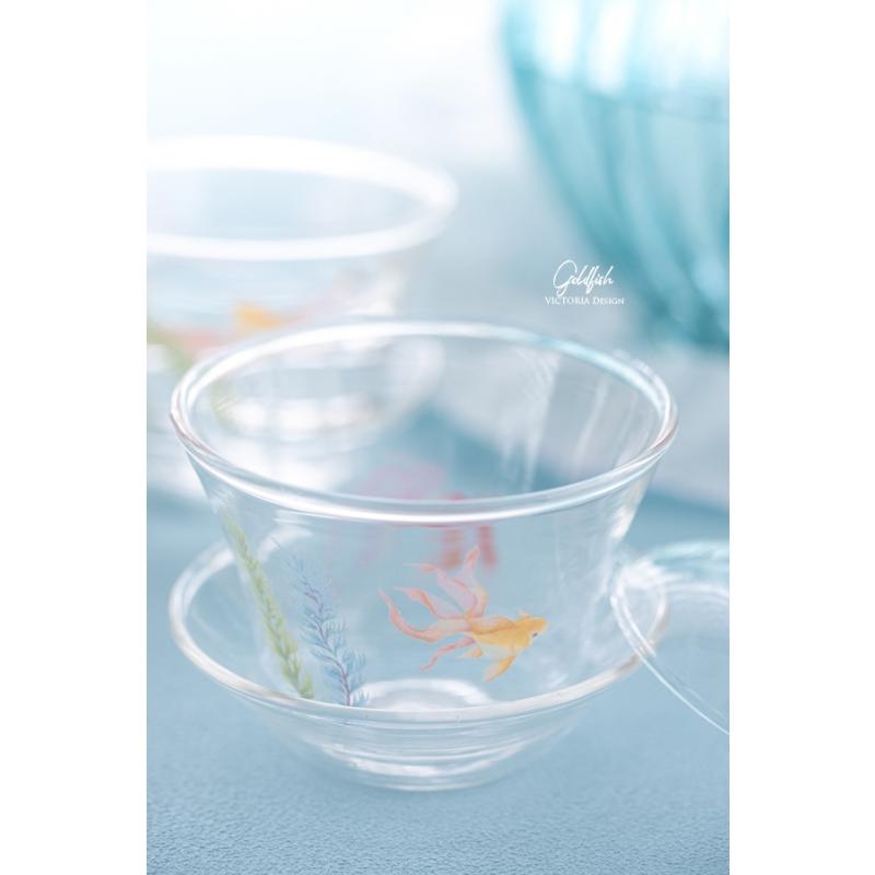 ポーセラーツ 白磁 ガラス チャイニーズグラス&ソーサー 北欧風