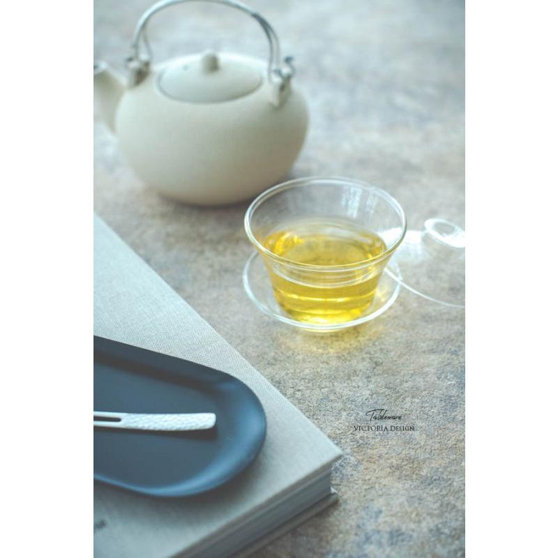 ポーセラーツ 白磁 ガラス チャイニーズグラス&ソーサー 北欧風