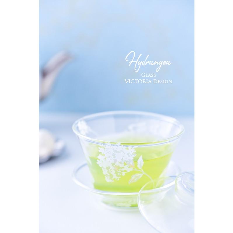 ポーセラーツ 白磁 ガラス チャイニーズグラス&ソーサー 北欧風