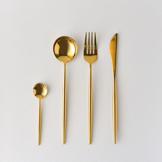 スタイリッシュカトラリー4点セットII シャイニーゴールド スプーン