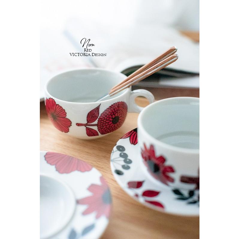 ポーセラーツ 転写紙 おしゃれ 花柄 北欧風 NORN (ノルン・レッド