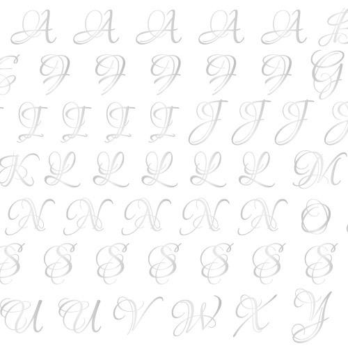 ポーセラーツ 転写紙 文字 Louna Alphabet 美品 レンジ対応 プラチナ ルナアルファベット S