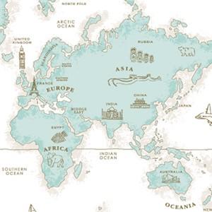 ポーセラーツ 転写紙 模様 WORLD MAP(ワールドマップ・ティファニー