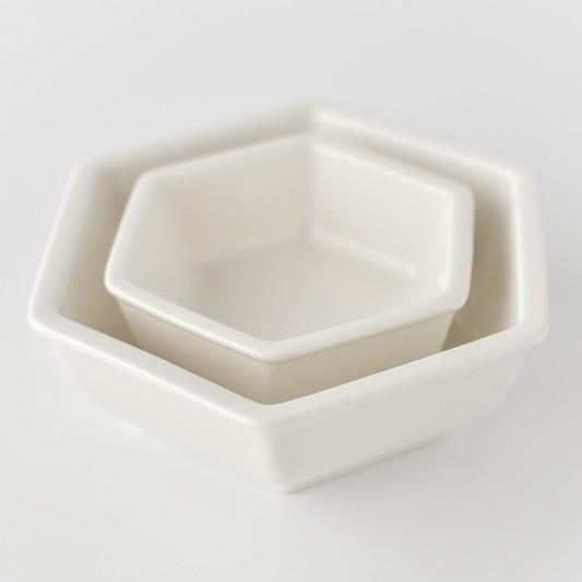 ポーセラーツ 白磁 食器 六角形ボウル 北欧風 : VICTORIA DESIGN
