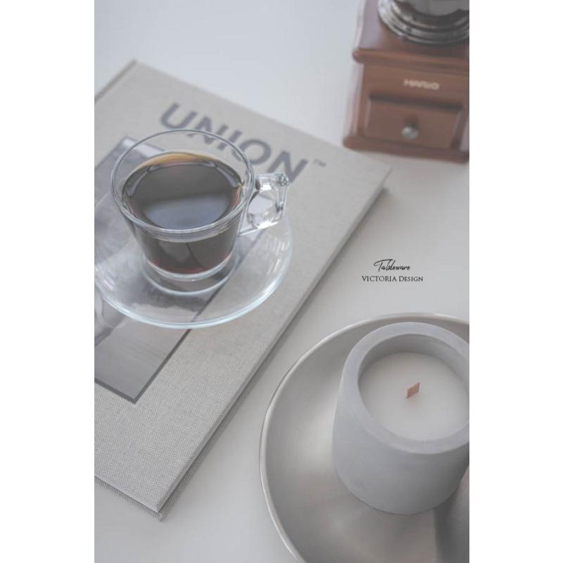 ポーセラーツ 白磁 食器 ガラス カップ ソーサー セット 北欧風 パシャ