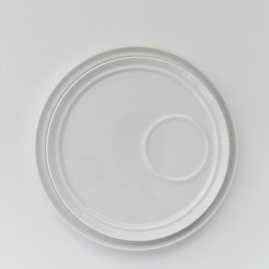 ポーセラーツ 白磁 食器 皿 キッチン用品 サークルカフェプレート 22cm