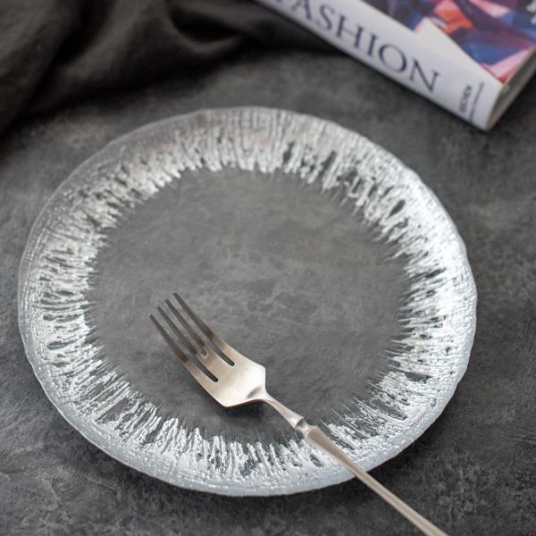 食器 お皿 ガラスプレート 5枚セット IVV ロゼット シルバー 食器 お皿 ガラスプレート 5枚セット IVV ロゼット シルバー