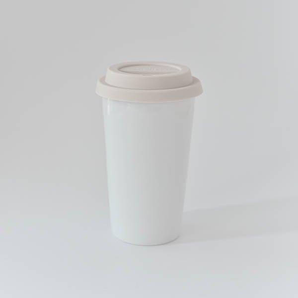 ポーセラーツ 白磁 タンブラー 二層 マグ 陶器 サーモタンブラー(L